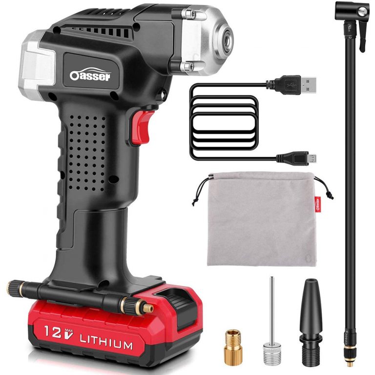 Oasser 12V Air Compressor Tire Inflator Cordless 2000mAh Liion Battery