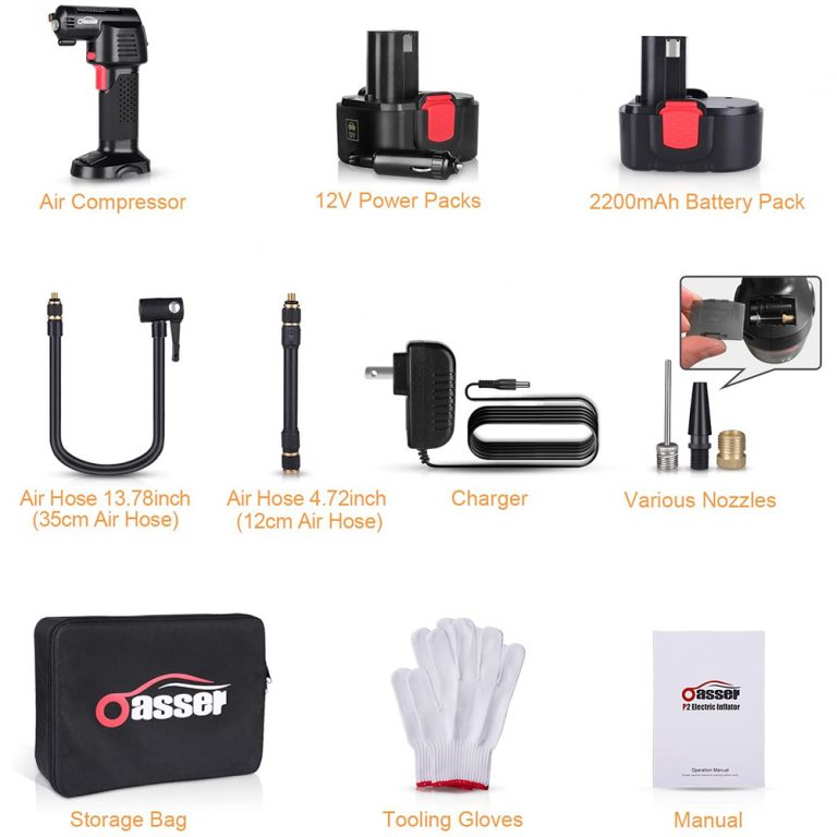 Oasser Air Compressor Electric Inflator Portable Hand Held Pump with