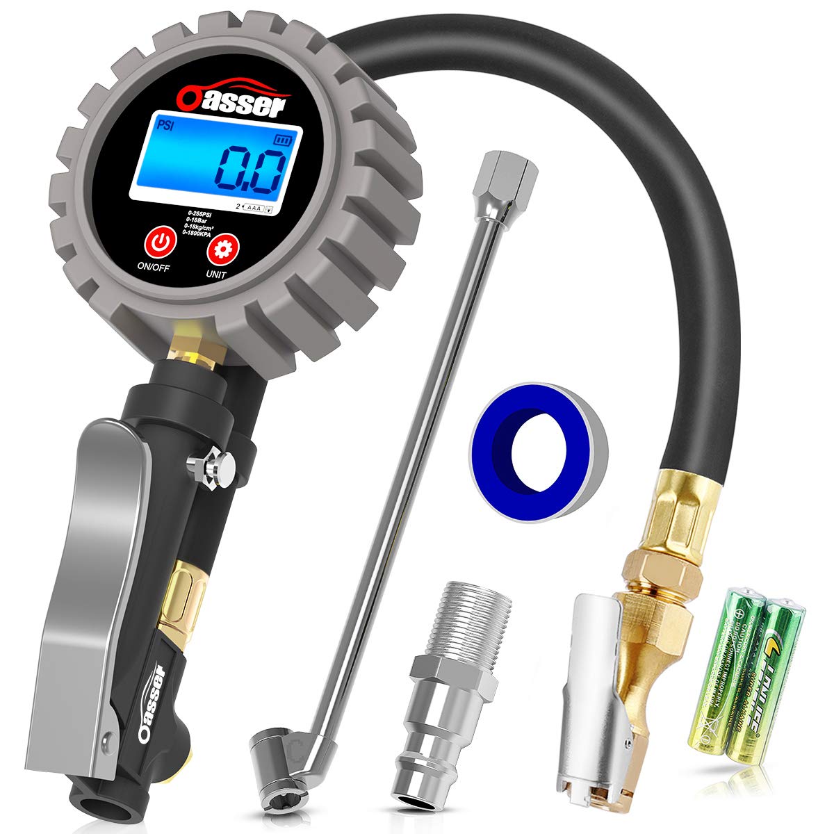 Tire inflator and clearance pressure gauge