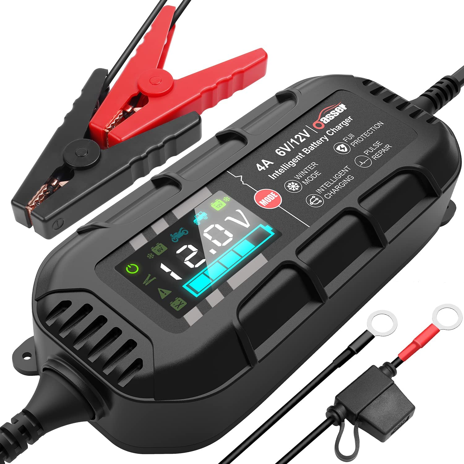 thumbnail image 2 of Heavy Duty 12V/24V Smart Battery Charger – 6AH-105AH, Pulse Repair, Automatic – 180W, 3-Year Warranty 2 of 9