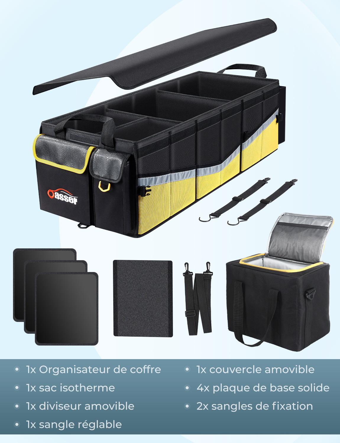 Organisateur de rangement pour coffre de voiture - Matscarlux