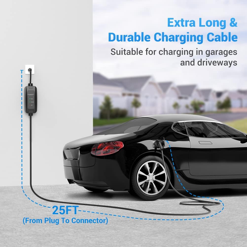 Oasser EV Charger Level 2, NEMA 6-20 Plug & NEMA 5-15 Adapter 110