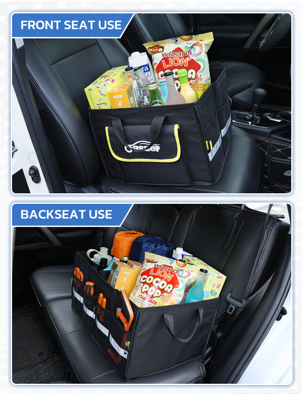 LIVIVO Waterproof Car Boot Organiser - Spacious Multi-Pocket Travel Storage  - Durable, Foldable, and Portable for Car Backseat