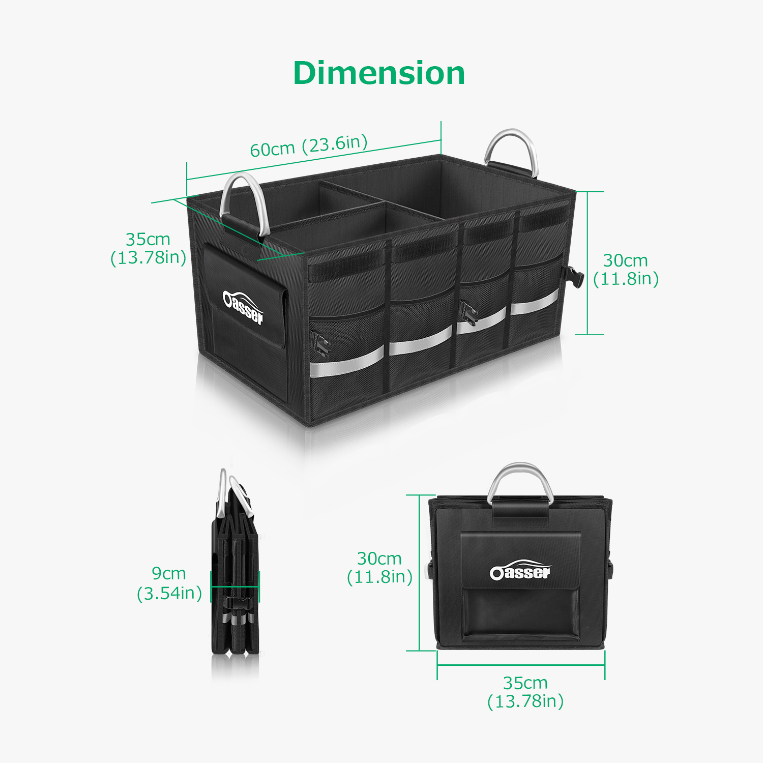 Oasser Rangement Coffre de Voiture Organisateur Coffre Voiture 65L